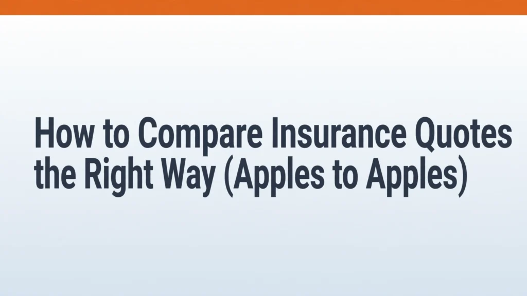 How to compare insurance quotes apples to apples