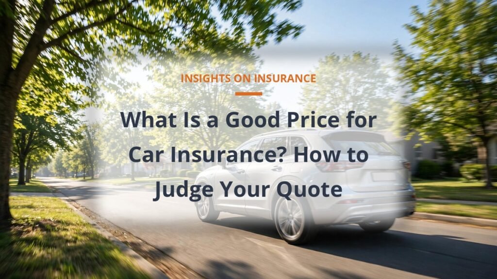 Car driving on a sunny suburban road, guide to judging car insurance quotes