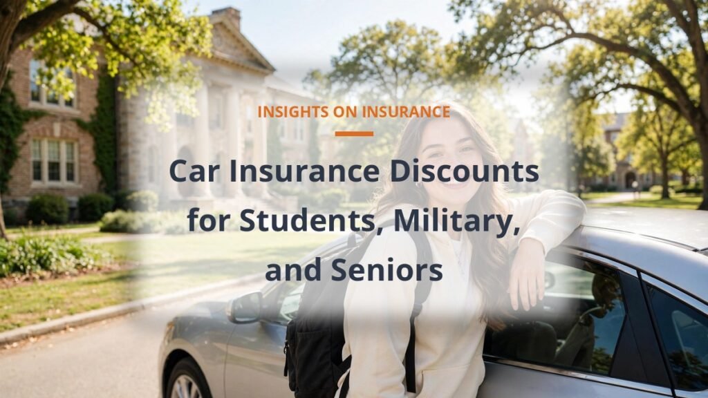 College student with a car on a sunny campus, car insurance discounts for students