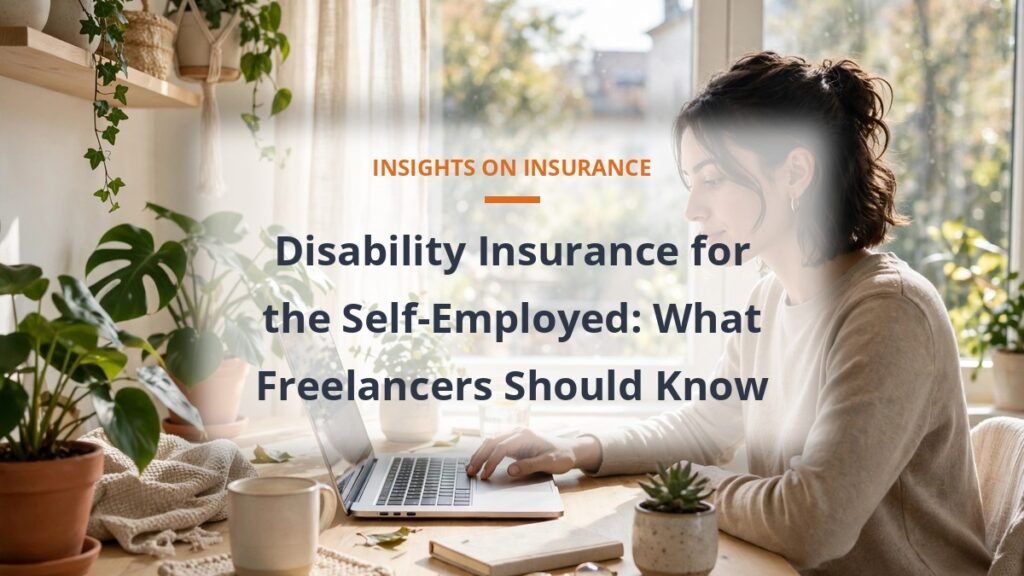 Freelancer working from home considering disability insurance for the self-employed