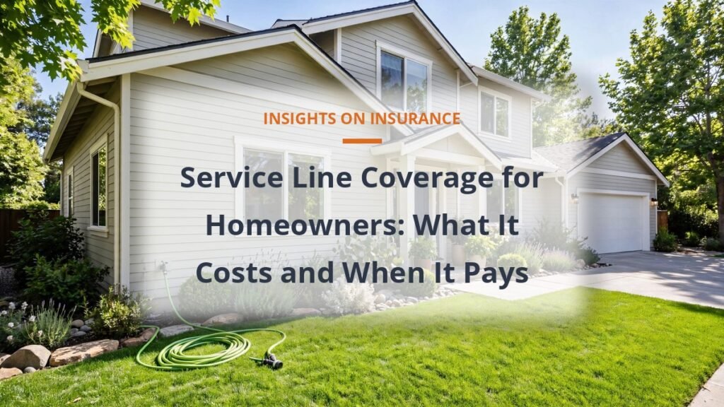 Service line coverage guide with a bright suburban home and a neat front yard