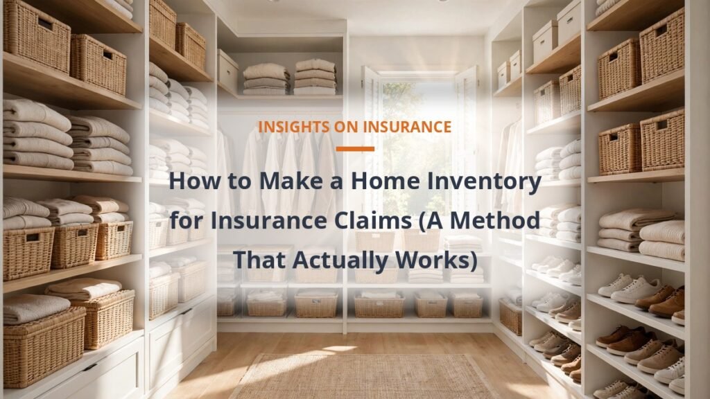 Home inventory method for insurance claims