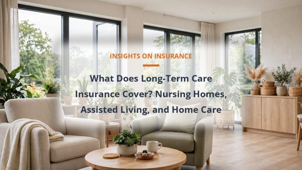 Bright assisted living common room showing what long-term care insurance covers