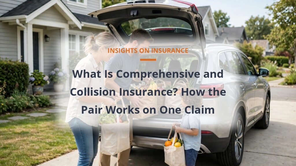 What is comprehensive and collision insurance family car in a sunny driveway