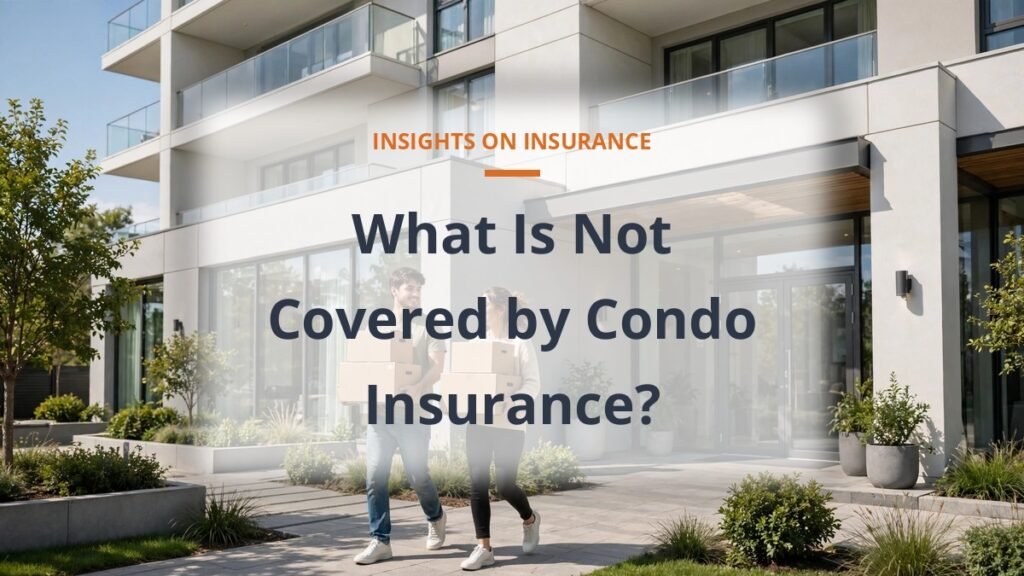what is not covered by condo insurance, modern condominium building on a sunny day