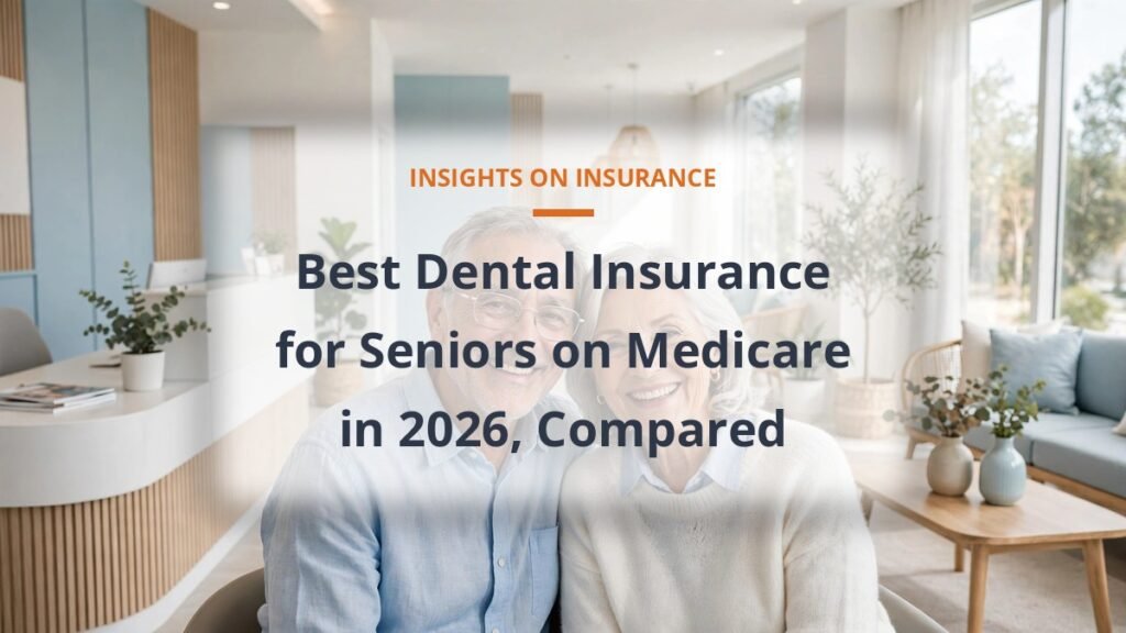 best dental insurance for seniors on Medicare compared, senior couple smiling at a bright dental office