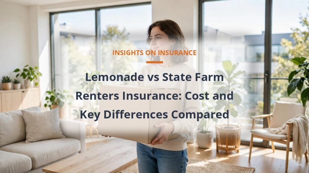 Lemonade vs State Farm renters insurance comparison, renter moving into a bright apartment