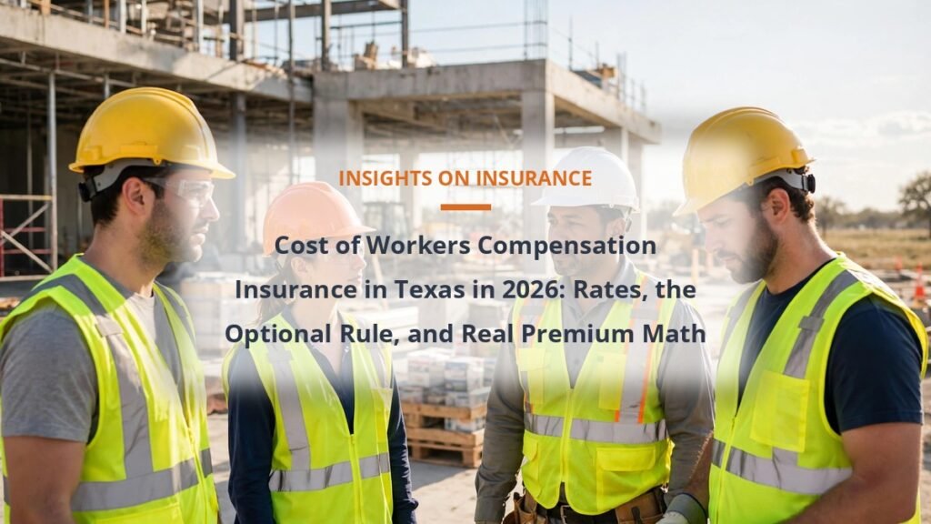 Cost of workers compensation insurance in Texas 2026 construction workers