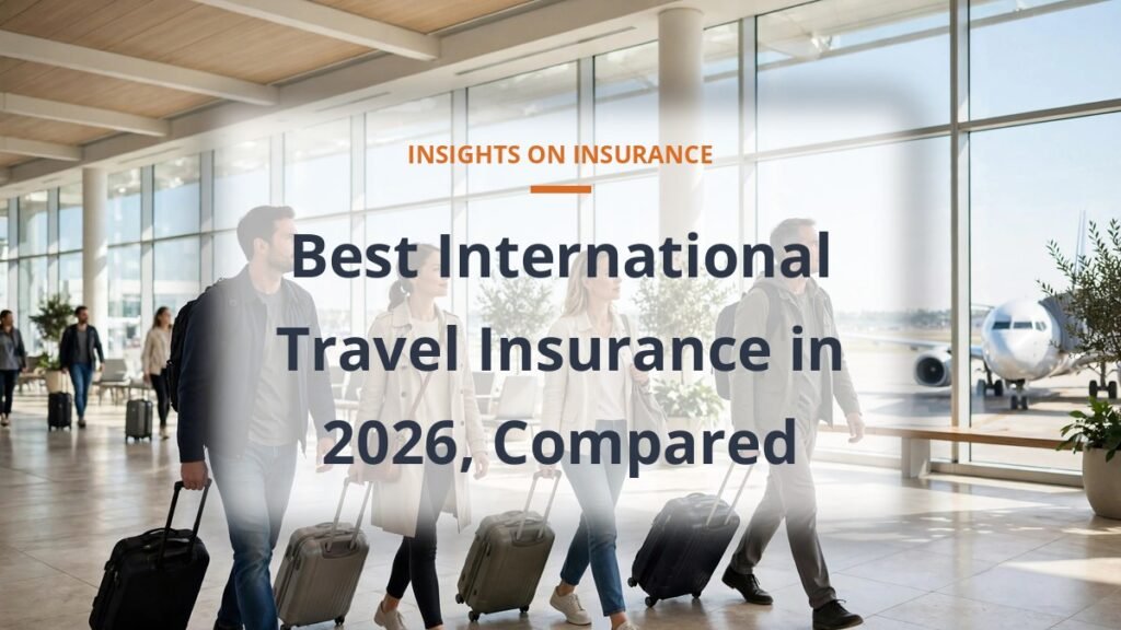 best international travel insurance compared, travelers in a sunny international airport