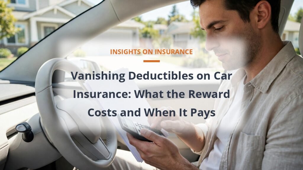 vanishing deductible car insurance cost driver reviewing policy