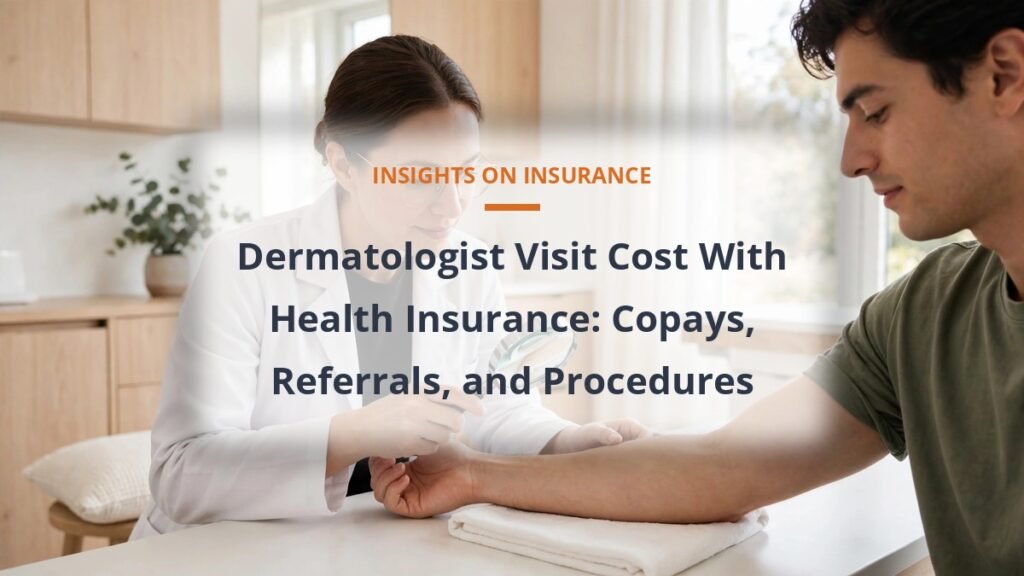 Dermatologist examining a patient arm in a bright clinic, dermatologist visit cost with health insurance