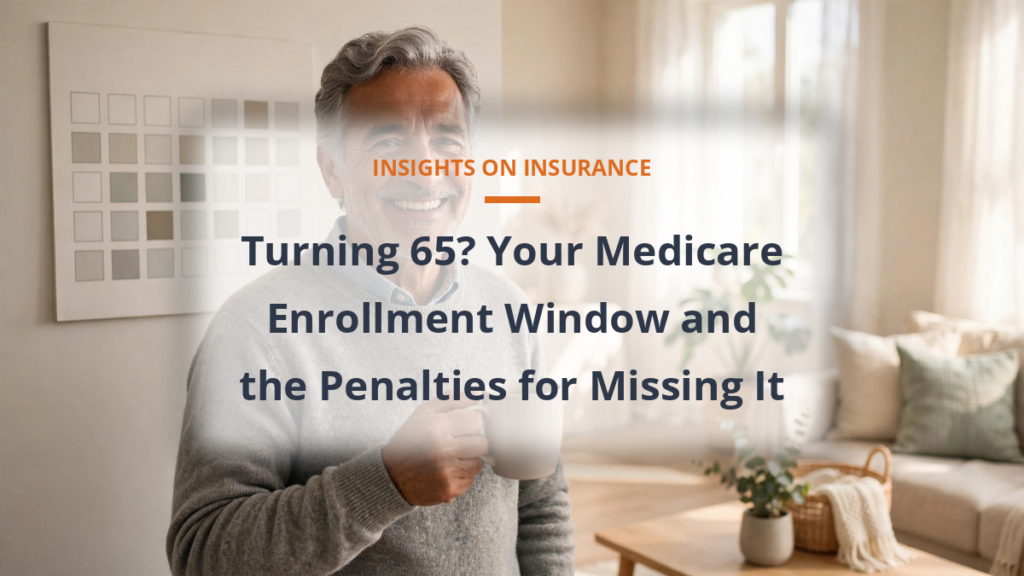 Smiling senior man in a bright living room with a calendar marking his Medicare enrollment window