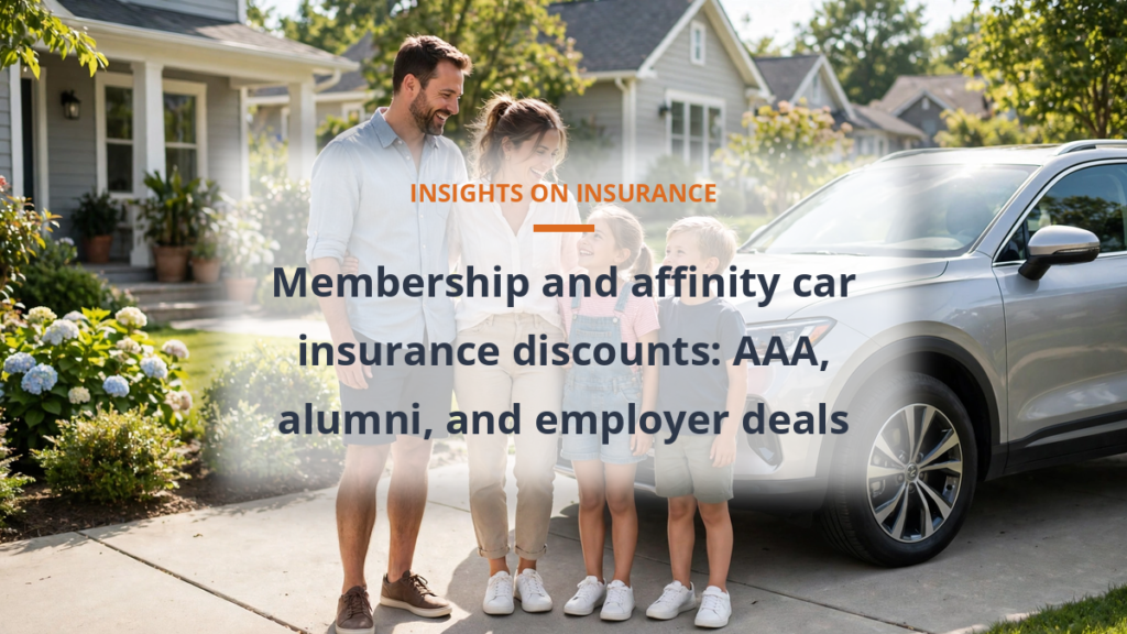 Membership affinity car insurance discounts AAA alumni employer