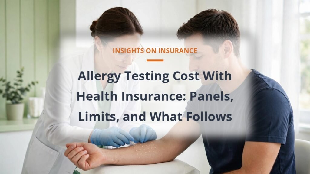 Doctor checking an allergy skin test on a patient forearm, allergy testing cost with health insurance