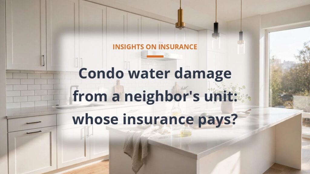 Condo water damage from neighbor unit whose insurance pays