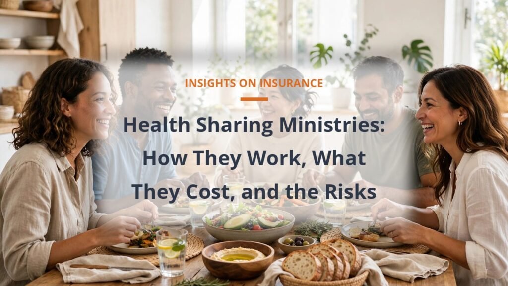 Members of a health sharing ministry sharing a meal around a table