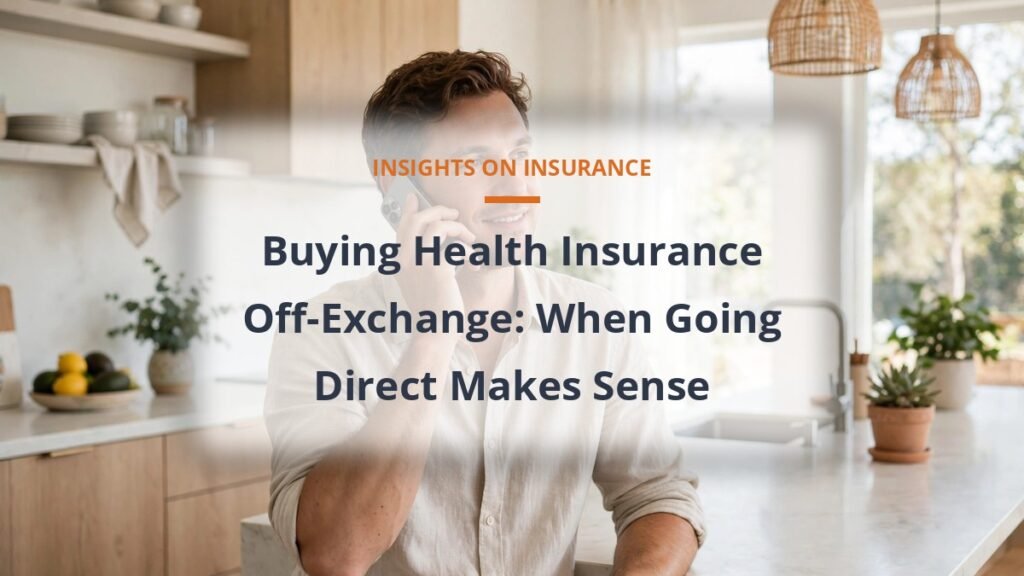 Person discussing health insurance options on the phone in a bright kitchen