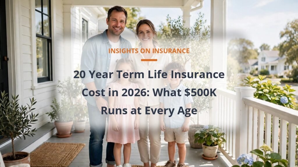 20 year term life insurance cost by age - family outside suburban home