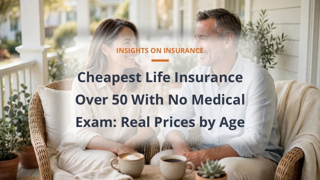Cheapest life insurance over 50 no medical exam - couple on porch