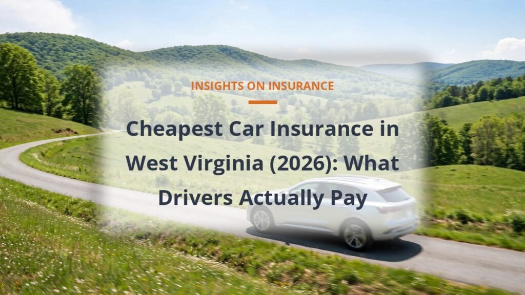 Cheapest car insurance in West Virginia - car on country road