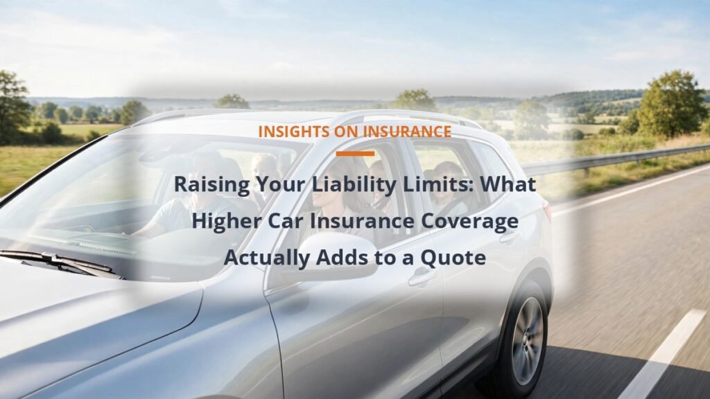 Family car on a sunny highway, cost of raising car insurance liability limits