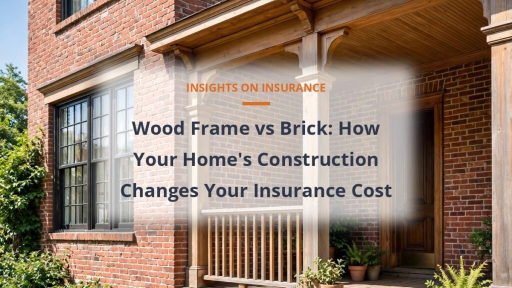Brick house facade in wood frame vs brick home insurance cost comparison