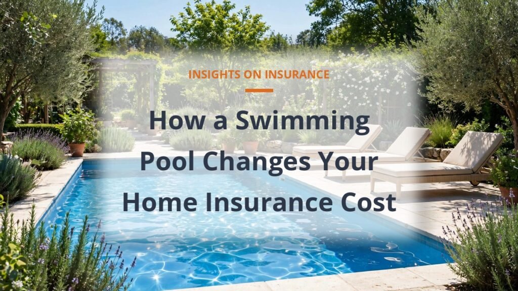 Backyard swimming pool showing how a pool changes home insurance cost