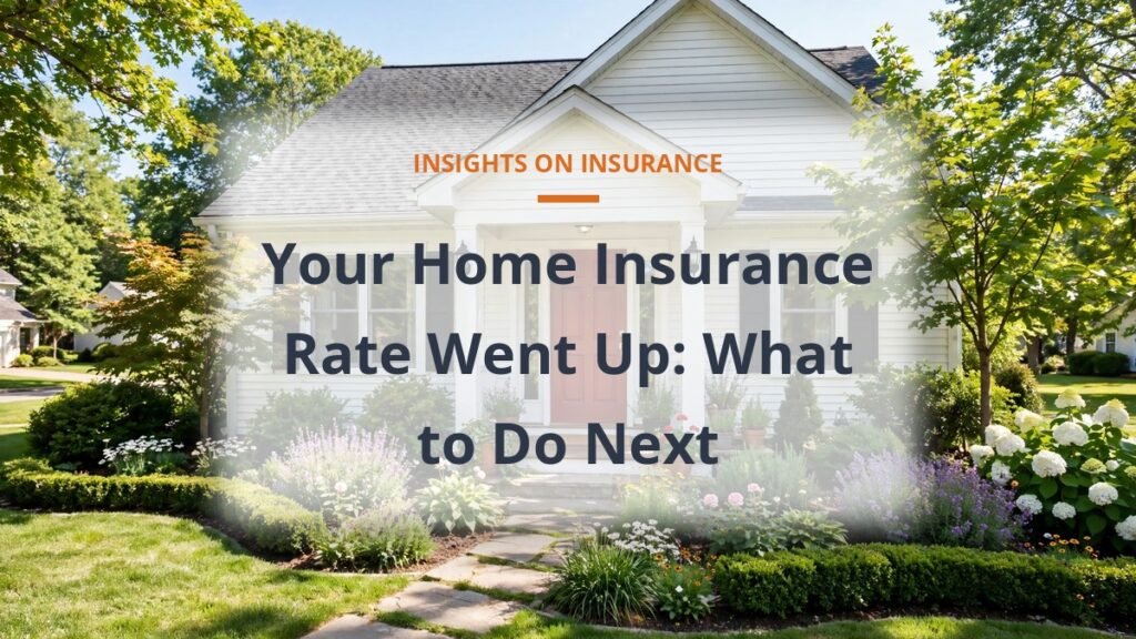 Home with red front door showing what to do after a home insurance rate increase