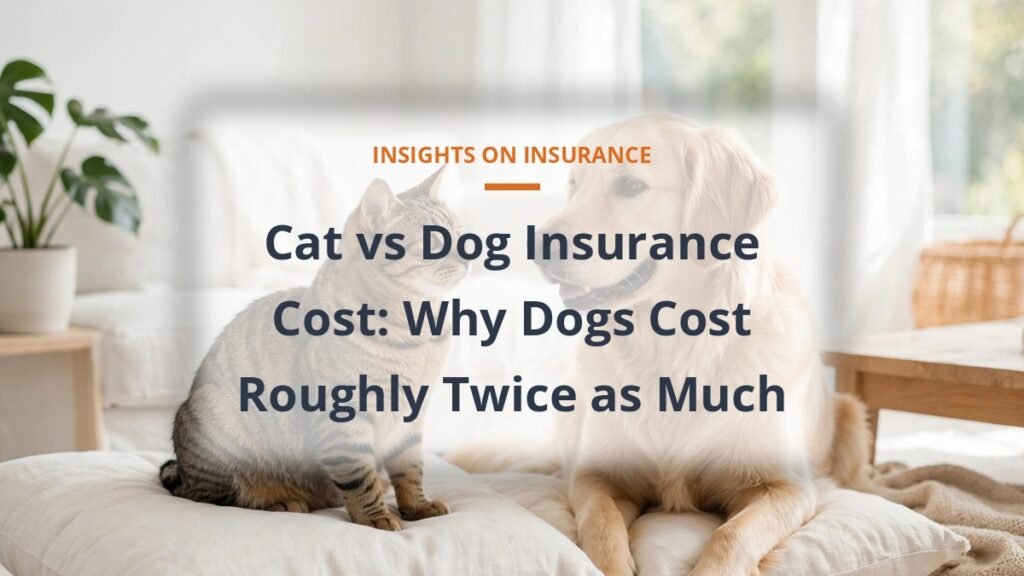 Tabby cat and golden retriever together, cat vs dog insurance cost comparison