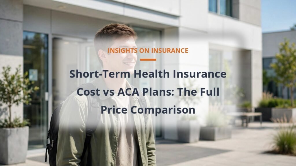 Healthy young man outside a clinic, short-term health insurance cost vs ACA plans comparison