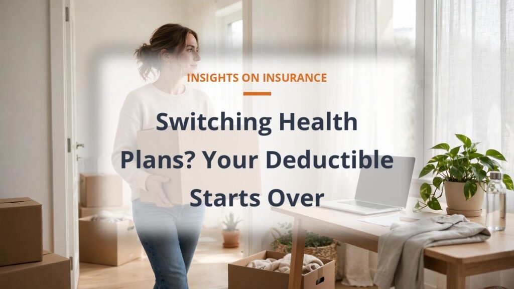 Woman moving into a new apartment after a job change, deductible reset when switching health plans