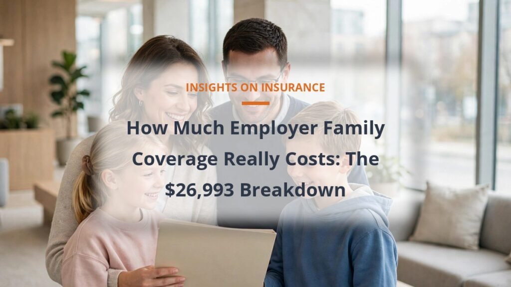 Parents with children in an office lobby, how much employer family health coverage really costs
