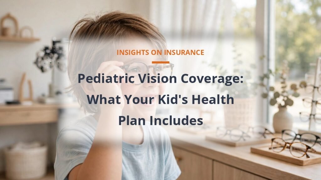 Child trying on eyeglasses - pediatric vision coverage for kids eye exams and glasses
