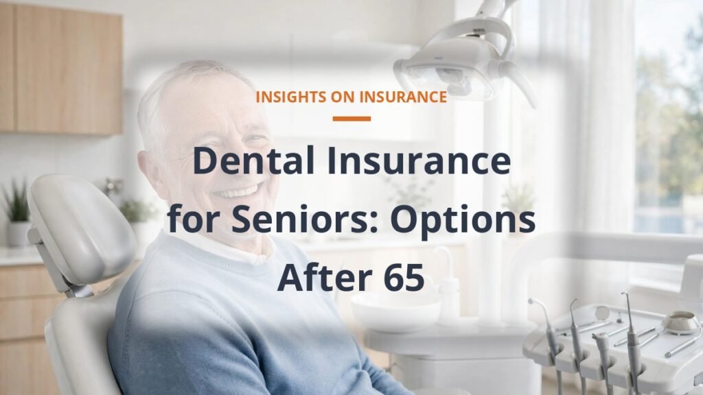 Senior man smiling in dental office - dental insurance options for seniors after 65