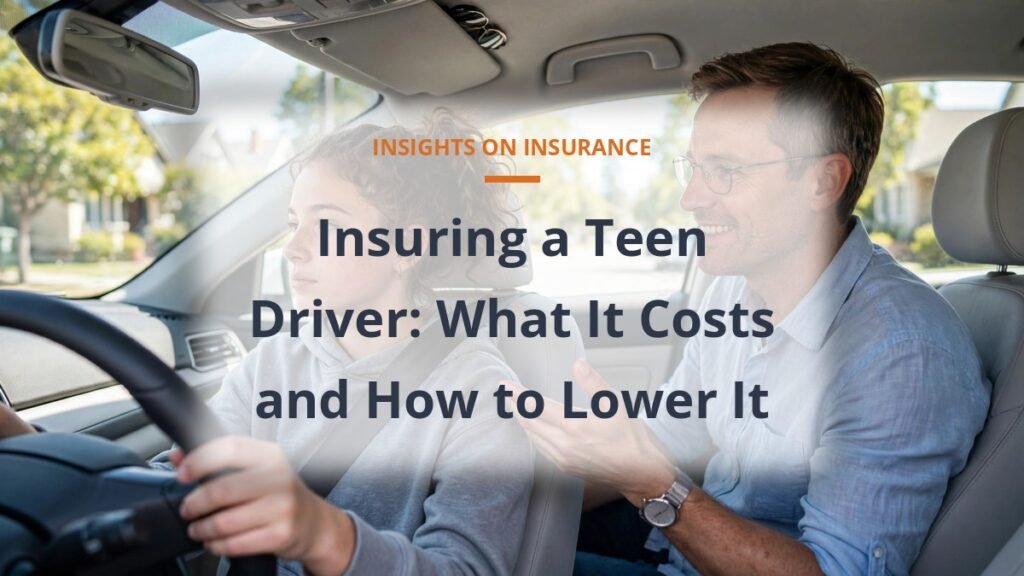 Teen driver learning to drive with parent - teen driver insurance cost guide
