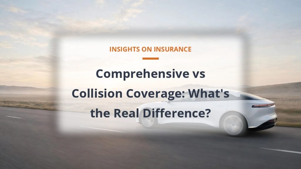 Car on road at sunrise - comprehensive vs collision coverage difference