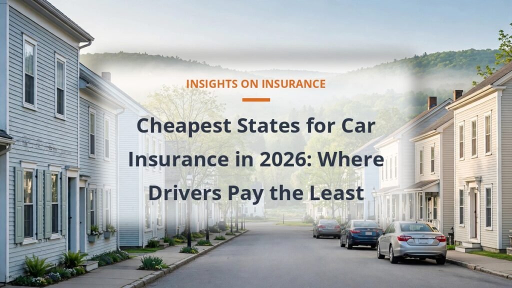 Cheapest states for car insurance 2026 average monthly cost comparison