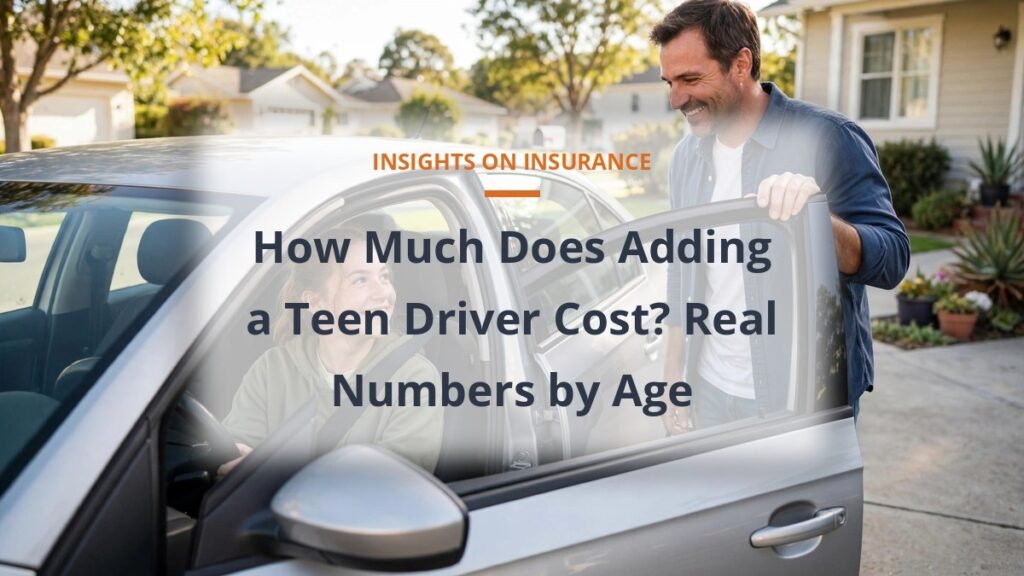 Cost of adding a teen driver to car insurance by age 16 to 19
