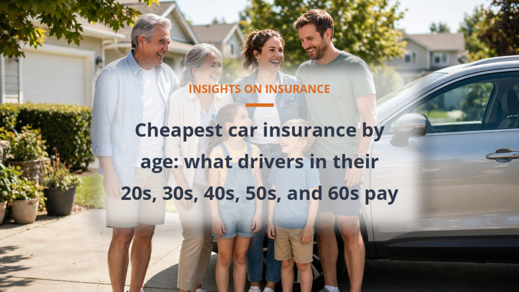 Cheapest car insurance by age 20s 30s 40s 50s 60s