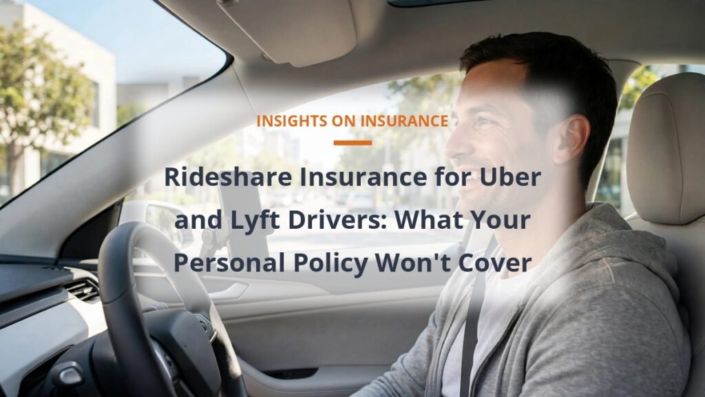 Rideshare driver with phone mount in bright daylight - Uber and Lyft insurance gaps explained