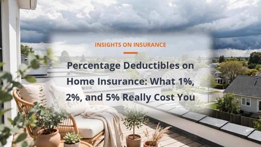 Home insurance percentage deductible - home under storm clouds
