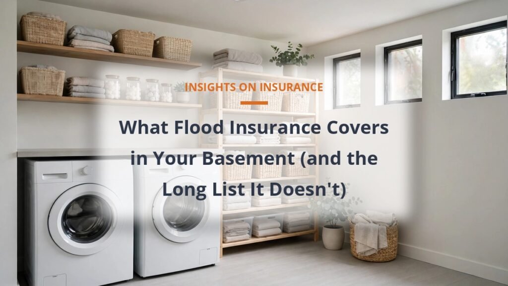 NFIP basement flood insurance coverage - clean residential basement interior
