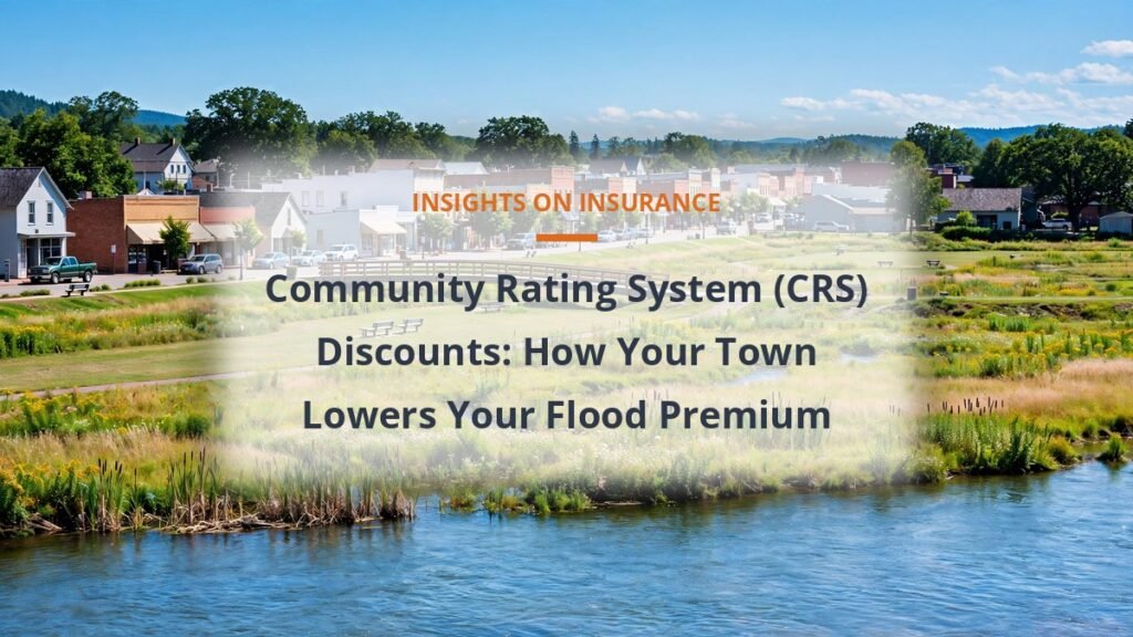 Community Rating System flood discount - small town with river floodplain