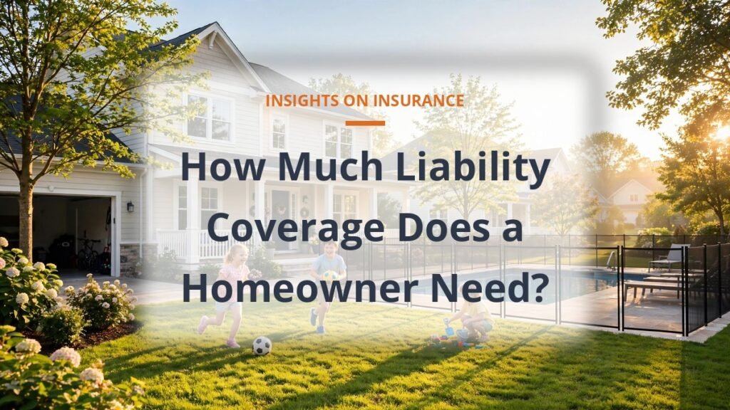 How much liability coverage a homeowner needs - family home with swimming pool