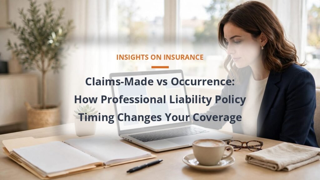 claims-made vs occurrence professional liability insurance timing