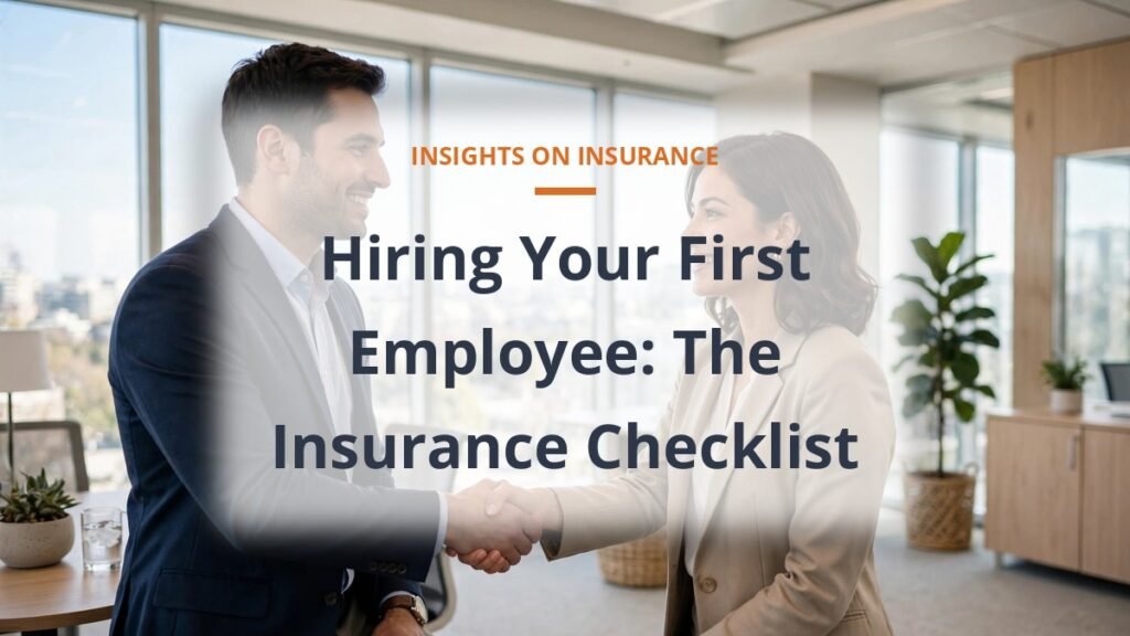 Hiring first employee insurance checklist - job interview handshake