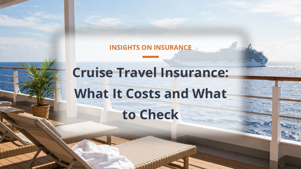 Cruise travel insurance - cruise ship at sea on a sunny day