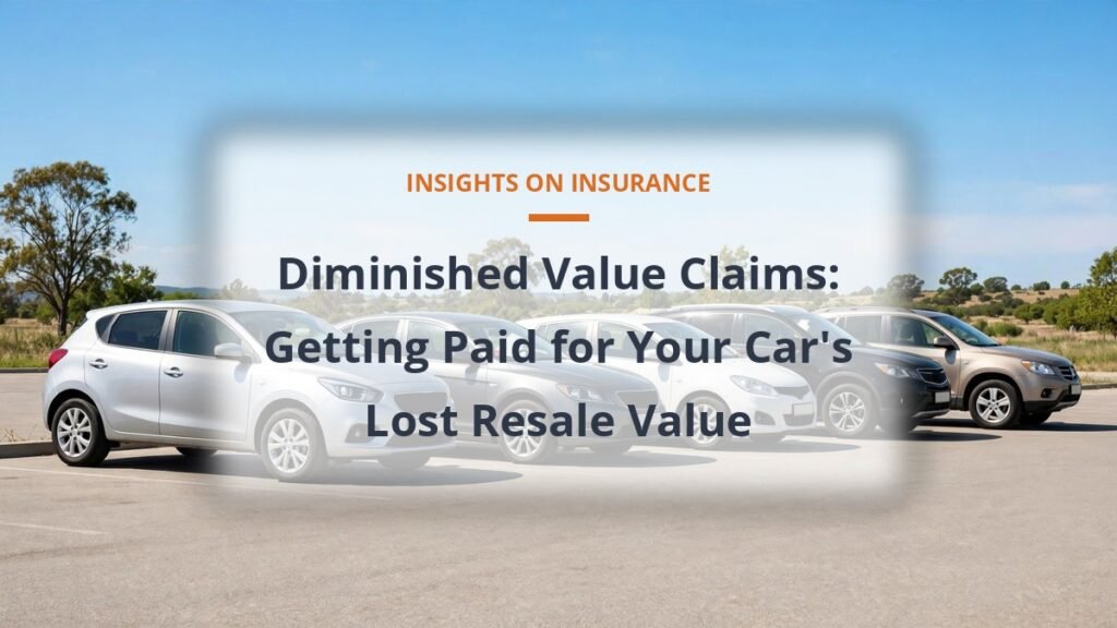 Diminished value claim for a cars lost resale value after an accident