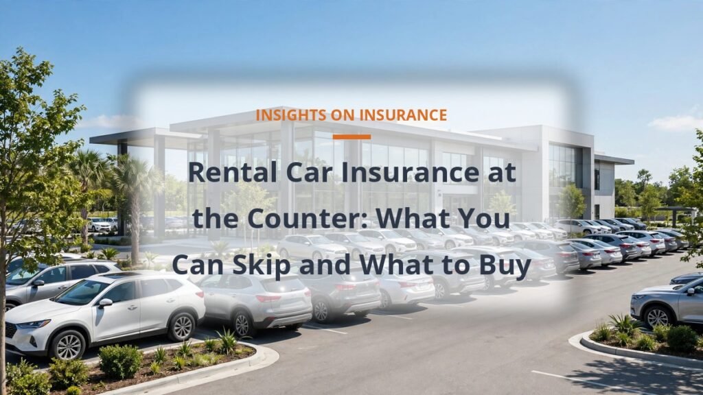 Rental car insurance options at the rental counter